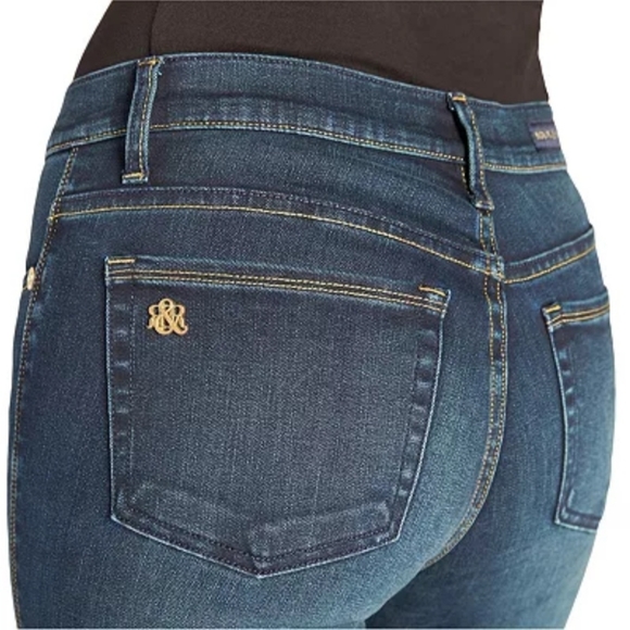 ROCK & REPUBLIC WOMENS BERLIN SKINNY JEANS SIZE 8 M WASHED DARK BLUE PREOWNED - Picture 6 of 17